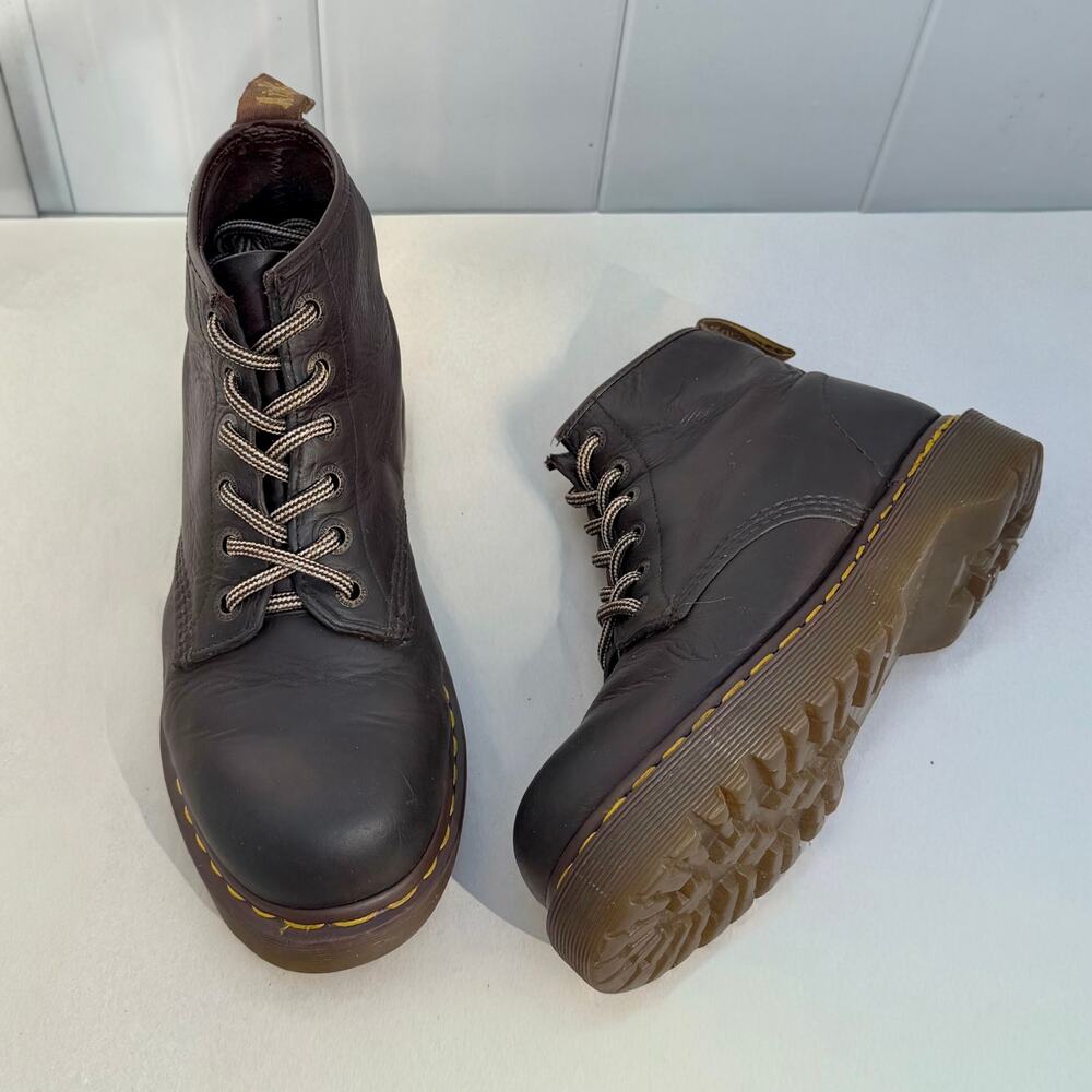 Vintage 90s Dr Martens MIE UK6 101 Bex Greasy Crazyhorse Nubuck Leather England